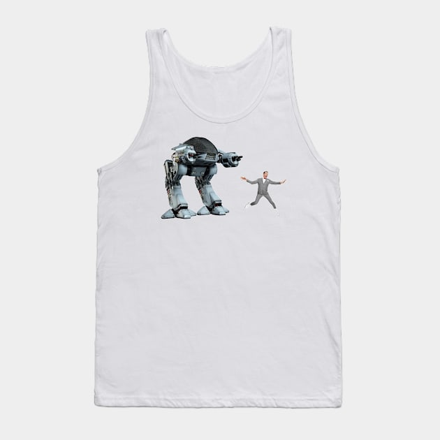 ED-209 vs. Pee-Wee Herman Tank Top by Scum_and_Villainy